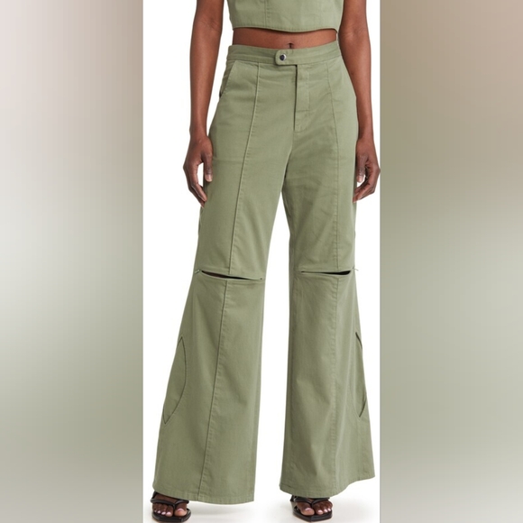 7. NWT HEAD OF STATE OGUN ZIP KNEE FLARE PANTS - Picture 6 of 7
